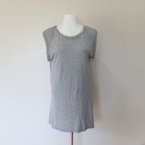 AllSaints Gray Silver Chain Tunic Top Sz 4